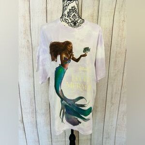 Rue21 Disney The Little Mermaid Women’s Plus Tie Dye Crew Neck Cotton T-Shirt